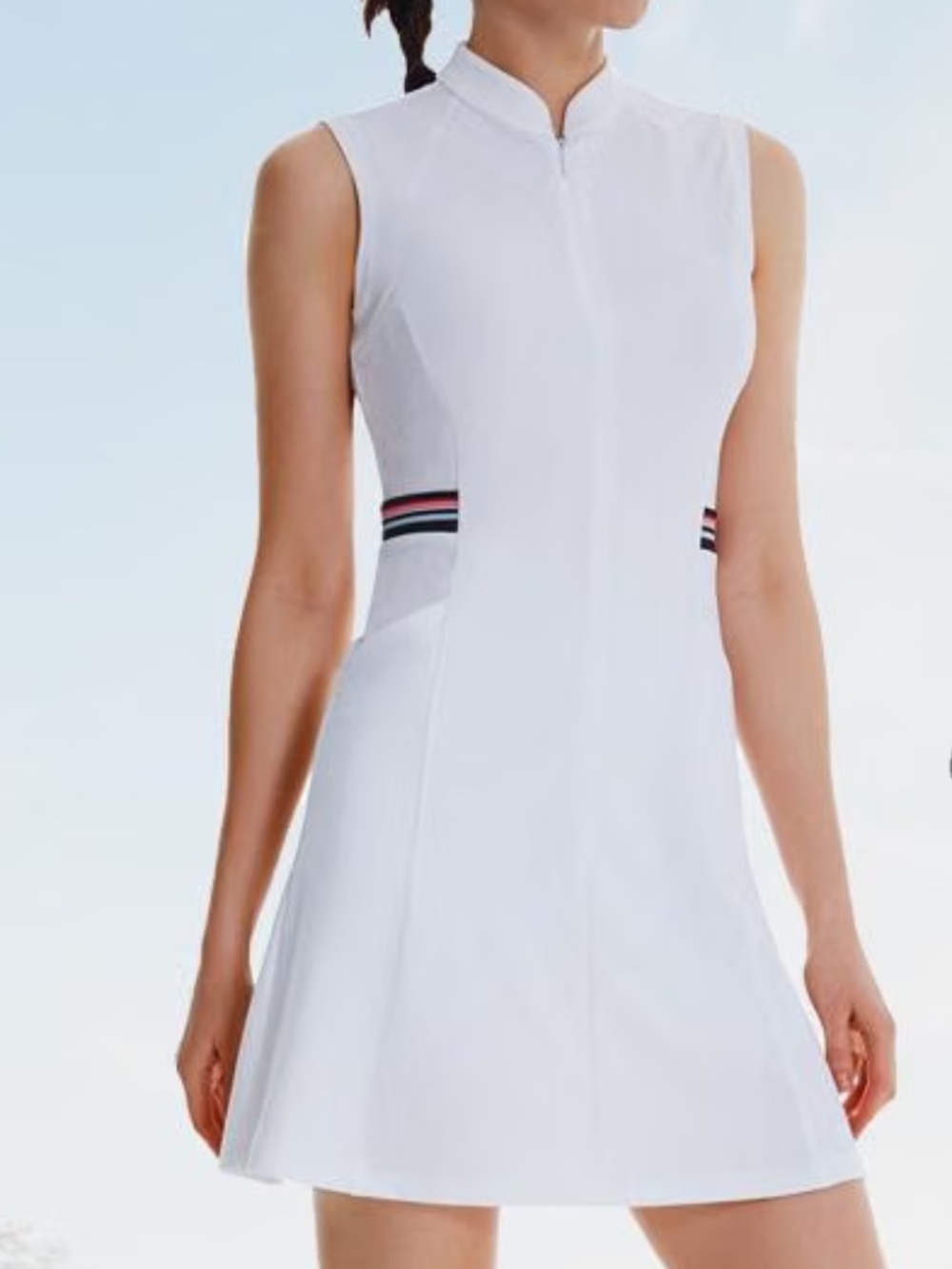 NWT Baleaf Womens White Sleeveless Athletic Dress W/Shorts